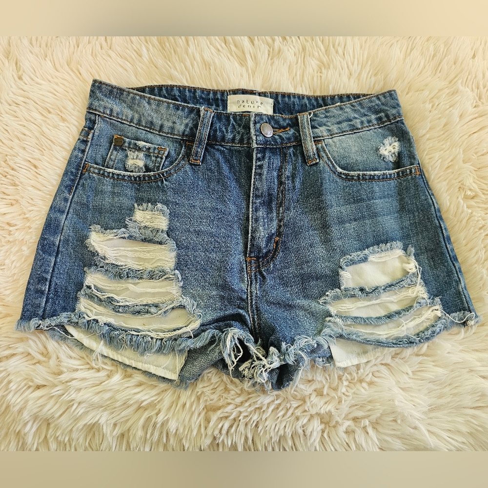 Women's Distressed Blue Jean Shorts
